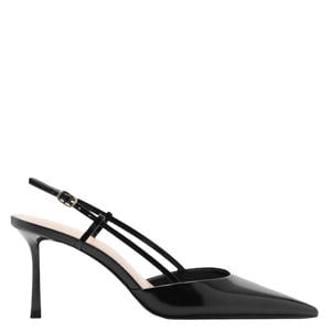 lakleren slingback pumps zwart
