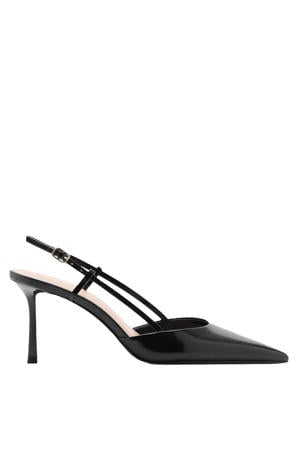 lakleren slingback pumps zwart