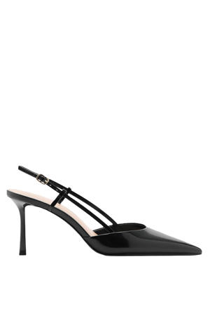 lakleren slingback pumps zwart