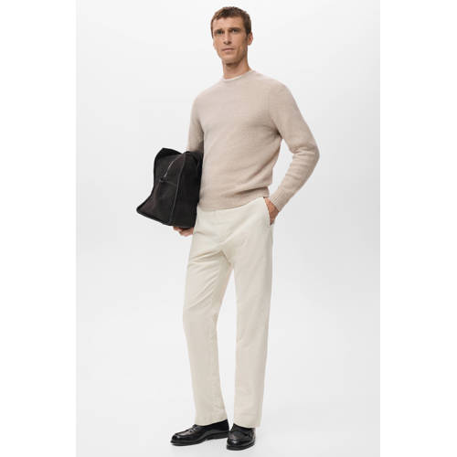 Mango Man corduroy regular chino ecru afbeelding