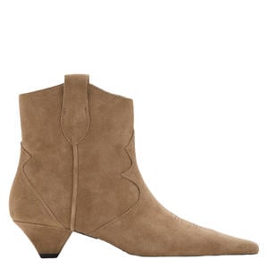 suède enkellaarzen beige