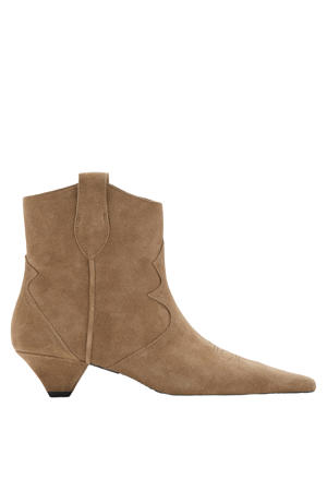 suède enkellaarzen beige