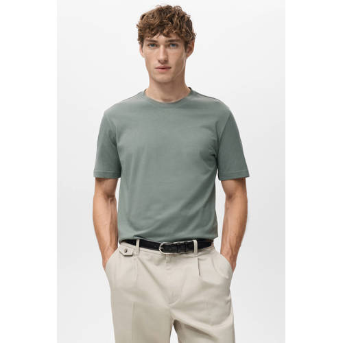 Mango Man Aansluitend T-shirt lichtgroen afbeelding