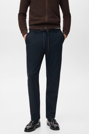 slim casual broek donkerblauw