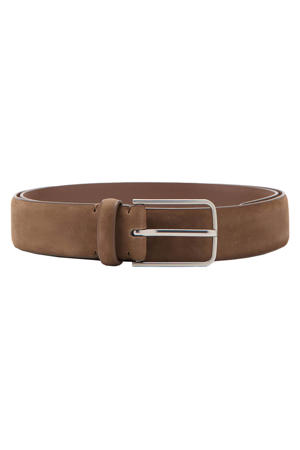 suede riem bruin