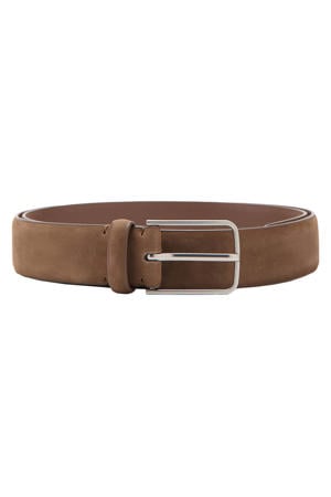 suede riem bruin