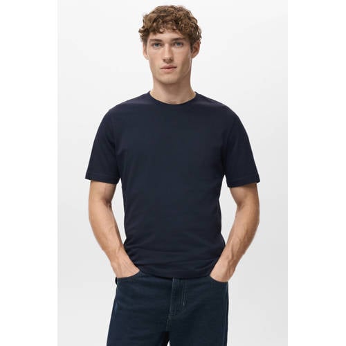 Mango Man Aansluitend T-shirt marineblauw afbeelding