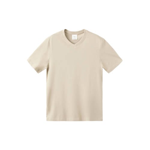 Mango Man Rechtvallend T-shirt beige afbeelding