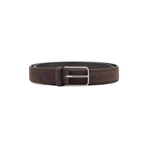 suede riem donkerbruin