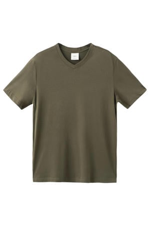 regular T-shirt donkergroen