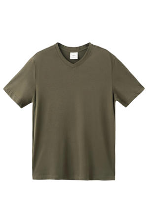regular T-shirt donkergroen
