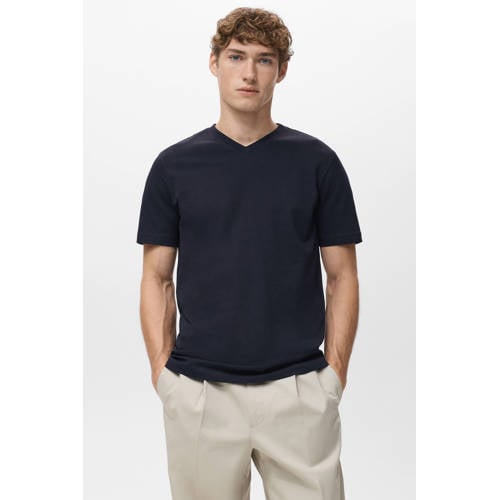 Mango Man Rechtvallend T-shirt donkerblauw afbeelding