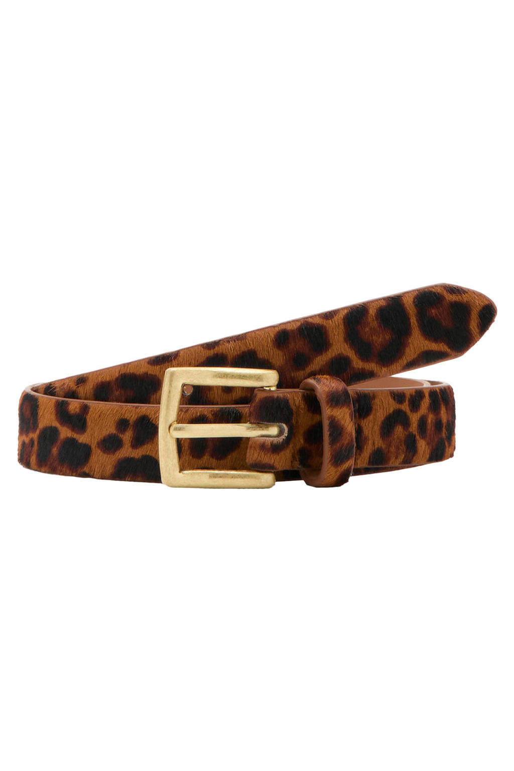Mango suede riem met panterprint bruin
