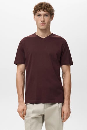 regular T-shirt donkerrood
