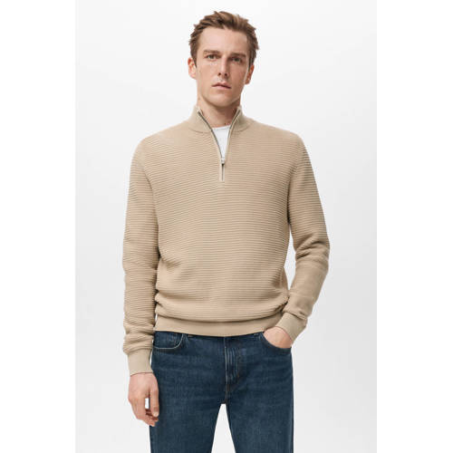 Mango Man trui gebreid beige afbeelding