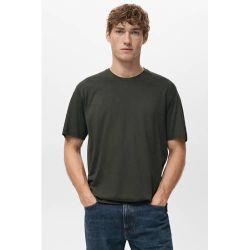 Mango Man Rechtvallend T-shirt donkerbruin afbeelding