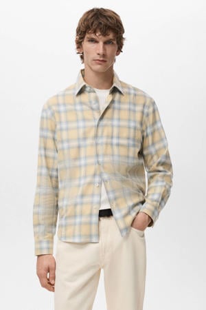 Comfort geruit casual overhemd geel