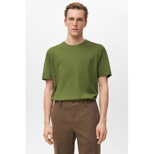 Mango Man Rechtvallend T-shirt groen afbeelding