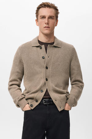 vest met wol gebreid beige
