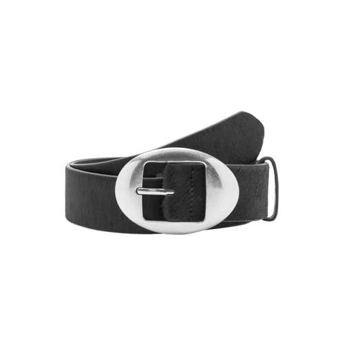 Mango leren riem zwart afbeelding