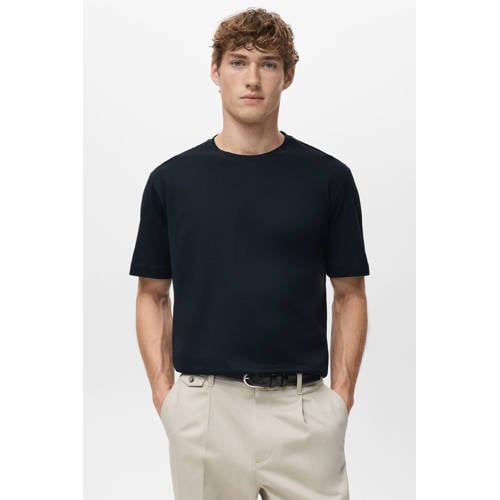Mango Man Rechtvallend T-shirt donkerblauw afbeelding