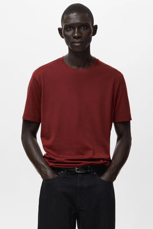 regular T-shirt donkerrood