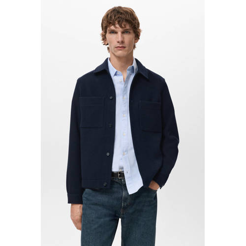 Mango Man overshirt donkerblauw afbeelding