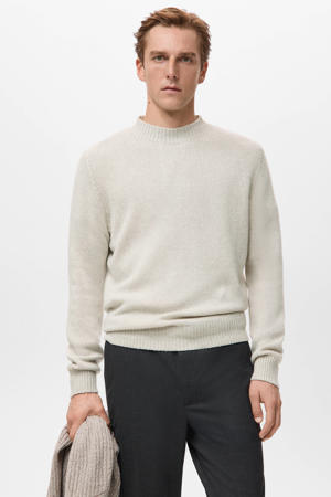 trui met wol fijn gebreid beige