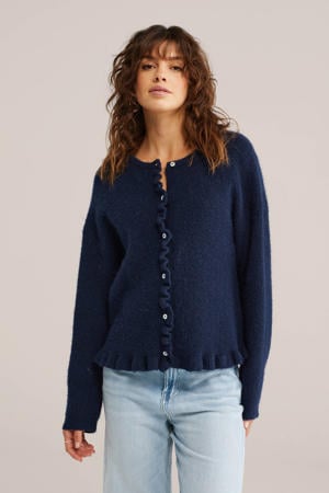 gebreid vest donkerblauw