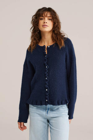gebreid vest donkerblauw