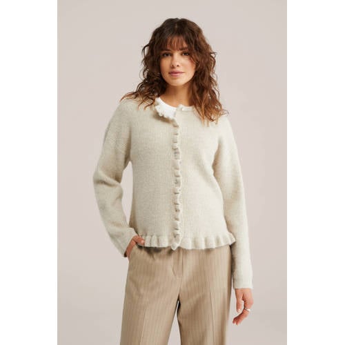 WE Fashion gebreid vest zand afbeelding