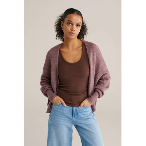 WE Fashion gebreid vest lavendel afbeelding