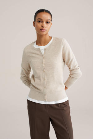 gebreid vest beige