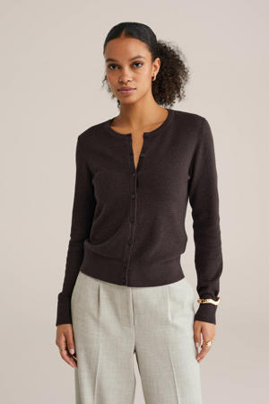 gebreid vest donkerbruin