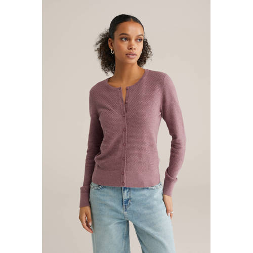 WE Fashion gebreid vest oudroze afbeelding