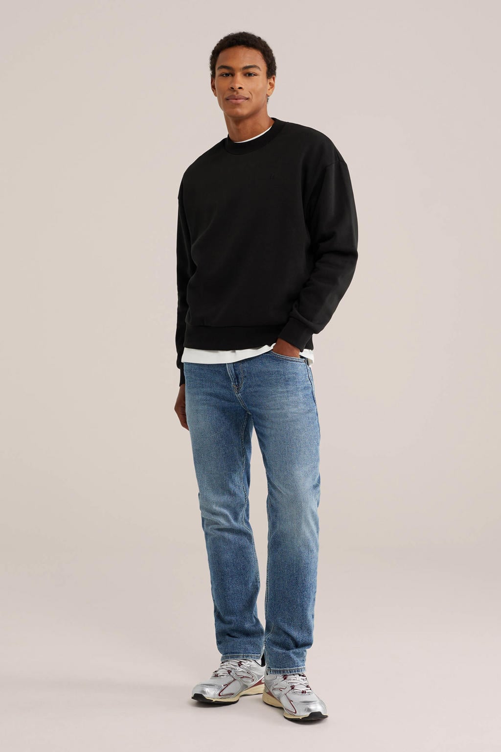WE Fashion Blue Ridge slim fit jeans mid blue