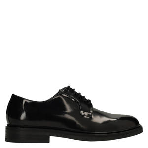 lakleren veterschoenen zwart