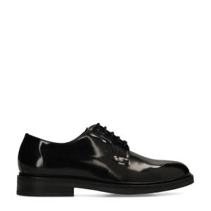 lakleren veterschoenen zwart