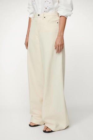 high waist wide leg jeans ecru