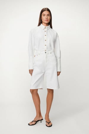 denim regular waist bermuda short wit