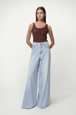 high waist wide leg jeans wide leg jeans light blue denim