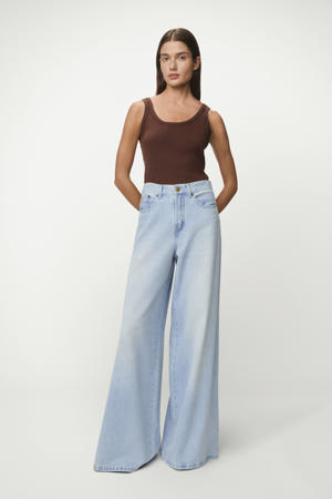 high waist wide leg jeans wide leg jeans light blue denim