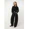 Lois barrel regular waist broek met wol zwart