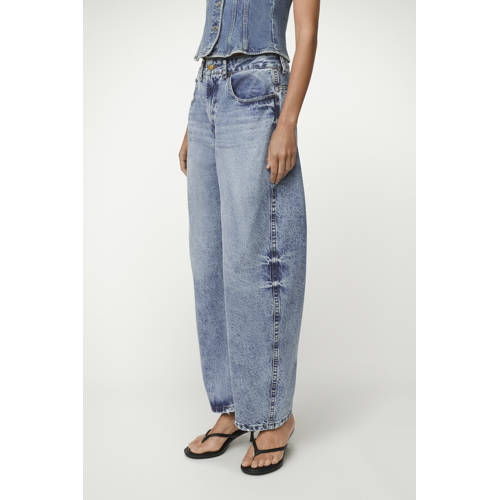 Lois high waist barrel jeans medium blue denim afbeelding