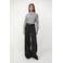 Lois wide leg high waist broek met wol grijs melange