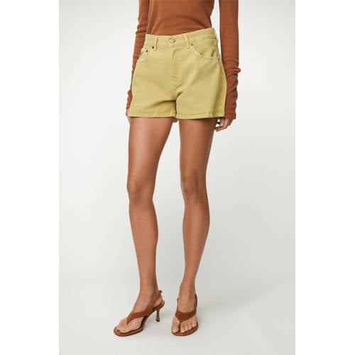 Lois denim straight regular waist short lichtkaki afbeelding