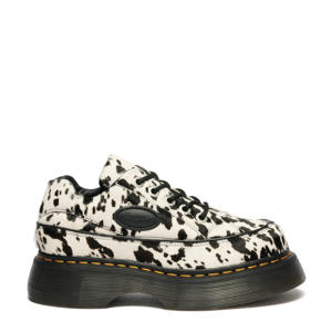 Buzz 5i chunky veterschoenen met ponyhair ecru/zwart