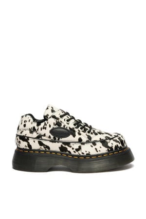Buzz 5i chunky veterschoenen met ponyhair ecru/zwart