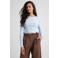 Ruby semi-transparante top met textuur lichtblauw