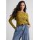 Ruby semi-transparante top met textuur  kaki